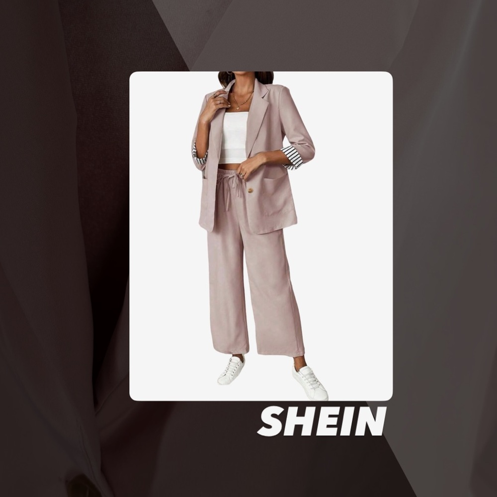 EUC SHEIN Single Breasted Blazer And Trouser Set